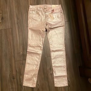 NWT pale pink coated jeans sz 9